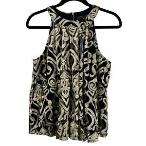 Romeo + Juliet NWT Couture Women Size Large Gold Brocade Formal Evening Top